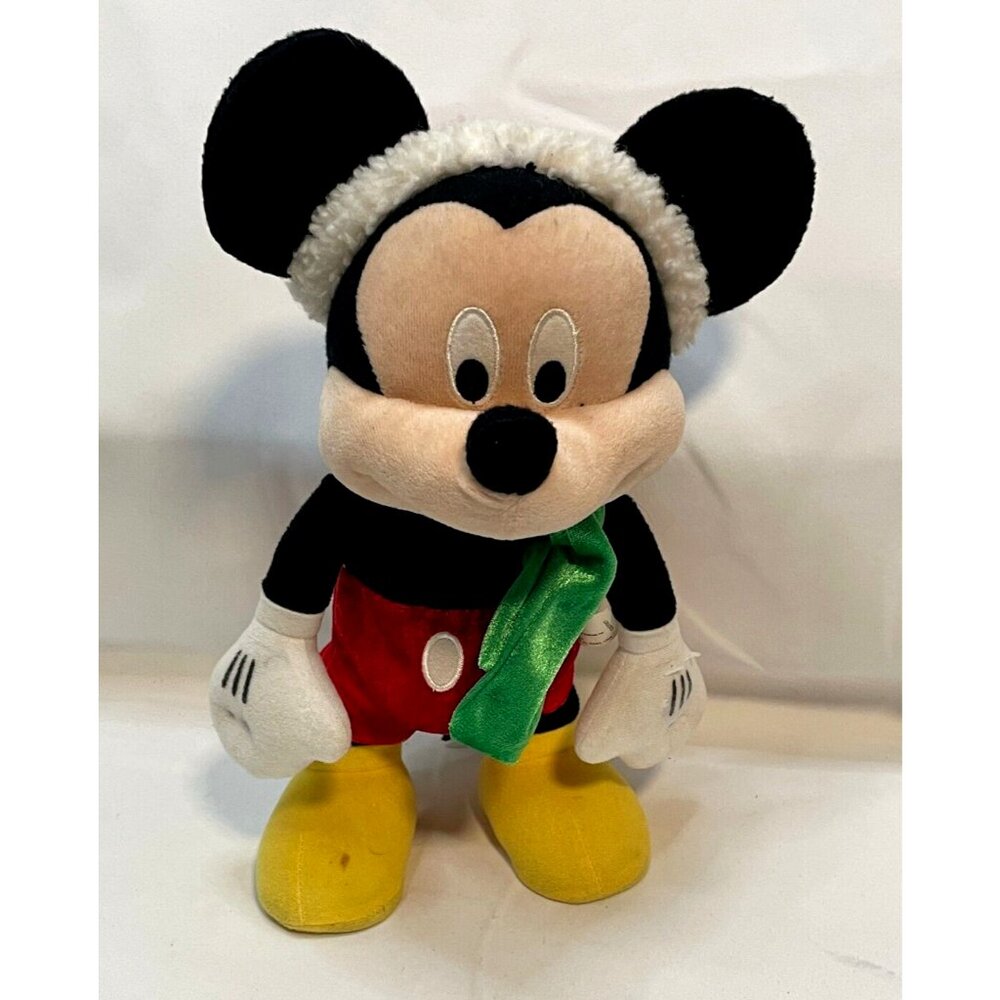 Disney Mickey Mouse Christmas animated plush 12" tall sings dances Deck Halls